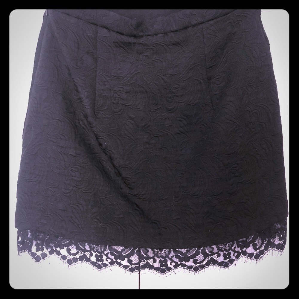 Eyelash lace peekaboo hem mini skirt Topshop